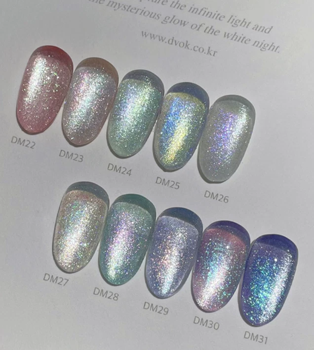 DVOK White Night Magnets Pearl Gel nail Collection 10ml x 10 Colors Set K-beauty