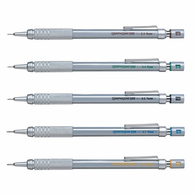 PENTEL Mechanical Pencil Graphgear 500 0.3,0.4,0.5,0.7,0.9 mm made in Japan