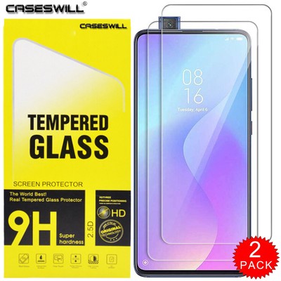 For Xiaomi Mi 9T / 9T Pro Caseswill HD Tempered Glass Screen Protector [2-PACK]