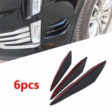 6X Car Front Bumper Canards  Diffuser Lip Splitter Fins Carbon Fiber Accessories
