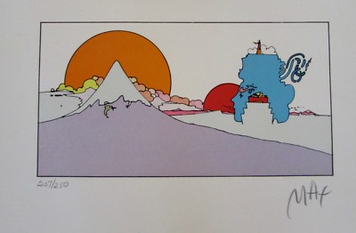 1970's PETER MAX Signed Serigraph Sunset Landscape 207/250 | eBay