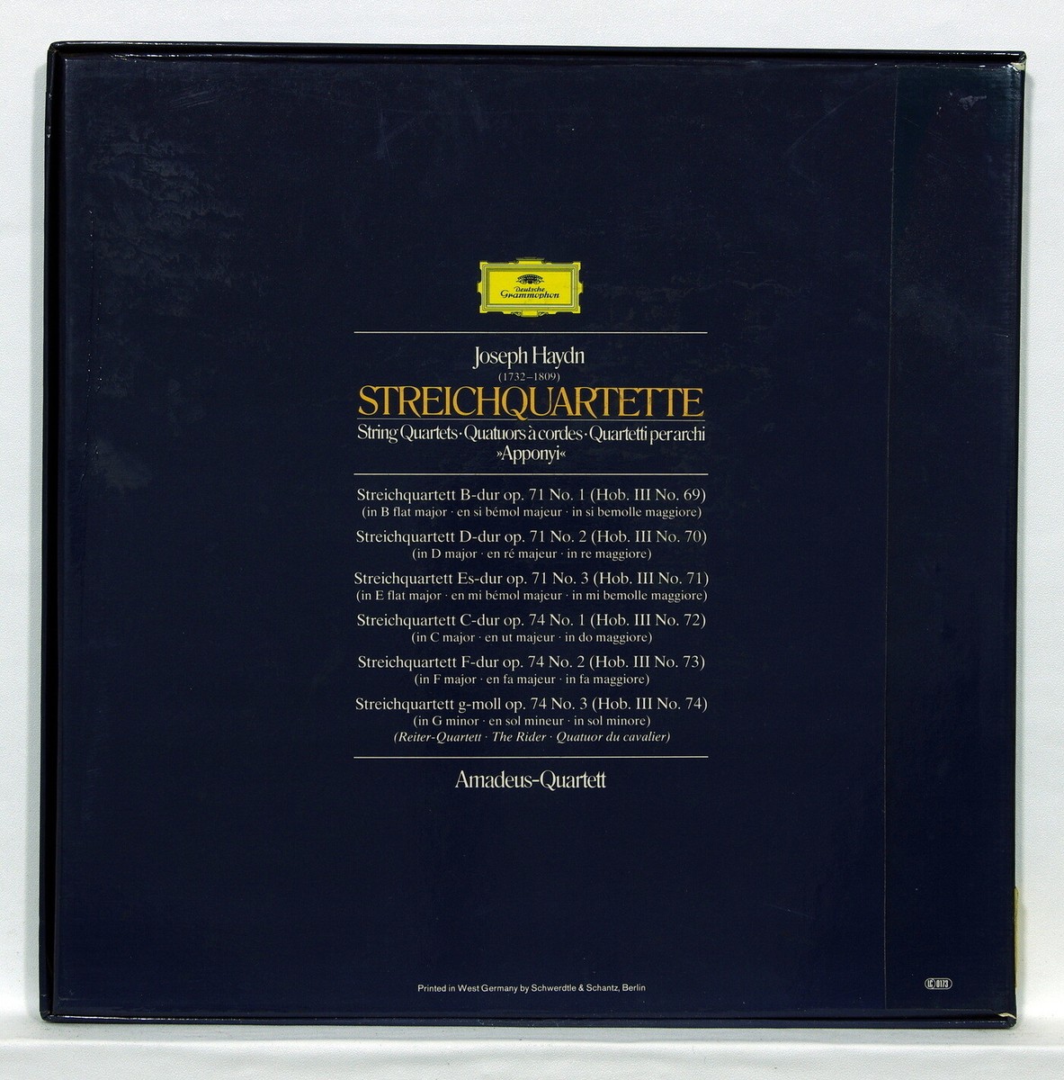 AMADEUS QUARTET - HAYDN quartets op.71 nos.1-3 & op.74 nos.1-3 DGG