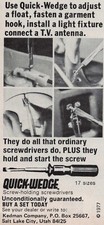 1979 Vintage Print Ad Quick-Wedge Screw-holding screwdrivers Kedman Use adjust