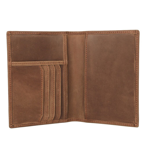 Genuine Leather Men's Travel Wallet & Passport Holder Credit Card Bag ...