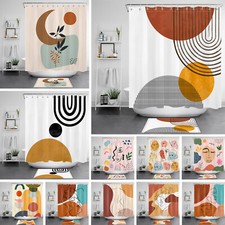Minimalist Shower Curtain Abstract Geometric Pattern Sketch For Bathroom Decor