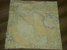 Pottery Barn "Yellow w/Periwinkle Flowers" Euro Pillow Sham