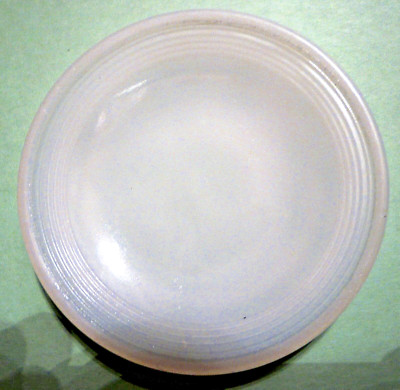 Akro Agate Small Concentric Ring / Stacked Disc Glass White Saucer (s)