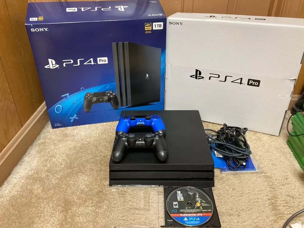 Sony PlayStation 4 PS4 Pro 4K 1TB System 2 Controllers Games Box EXCELLENT!