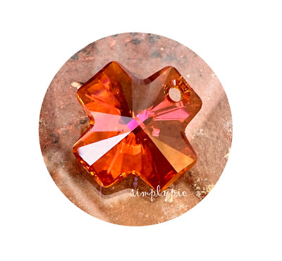 Astral Pink Cross Swarovski Crystal 20mm Component Pendant #SWA