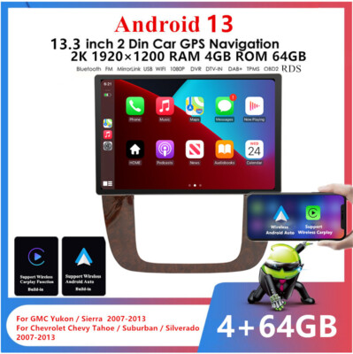 13.3'' Android 13 4GB＋64GB Car Stereo Radio GPS For GMC Yukon / Sierra 2007-2013