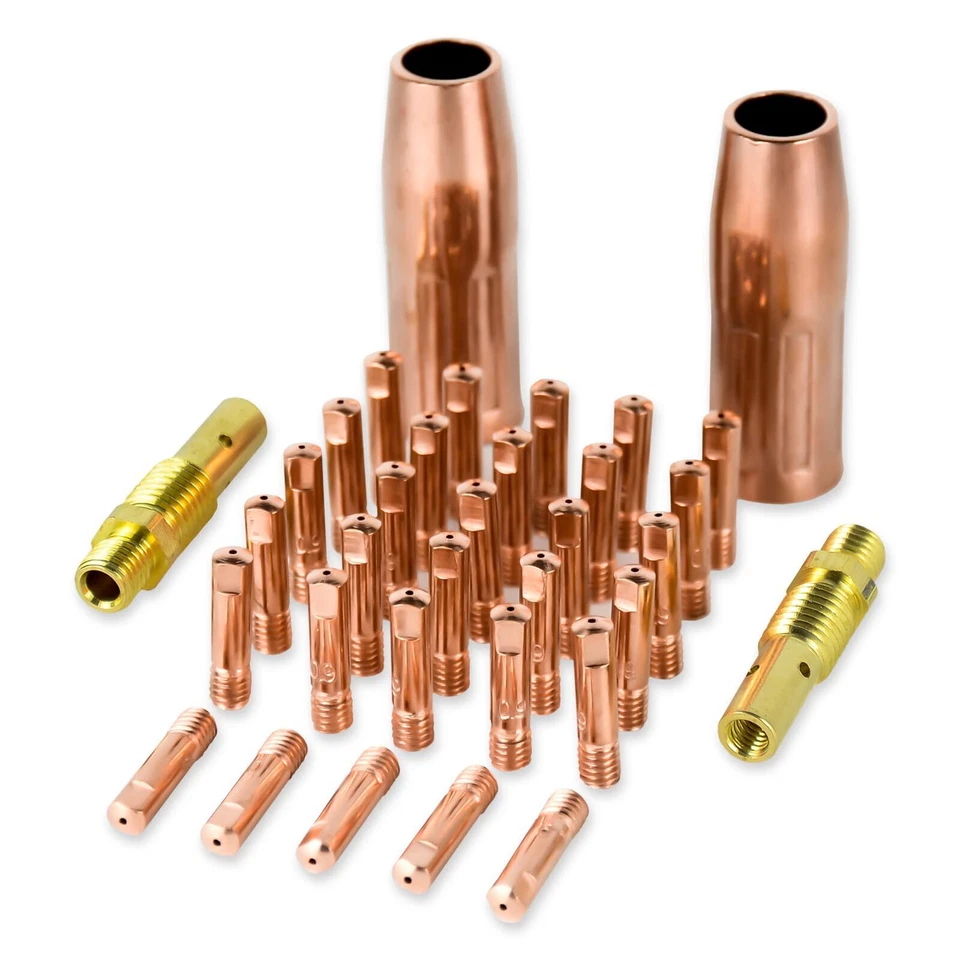 YESRIGHT 34-Piece MIG Welding Tips & Nozzles Kit, 0.035", for Lincoln 100L & Tweco Mini/#