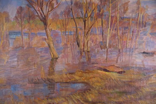 Spring Landscape Antique Oil Painting on canvas by Ukrainian Artist A. Tkachenko - Picture 11 of 14