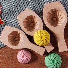 1x Wood Baozi Mold Steamed Stuffed Bun Tool Chinese Style Cooking Tool Household