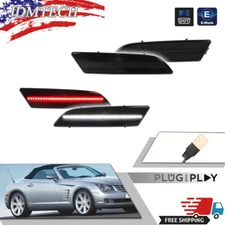 4X LED Side Marker Light Front White + Rear Red For 2004-2008 Chrysler Crossfire