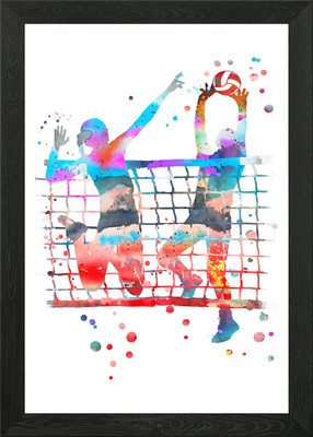 Volleyball Mädchen Gerahmtes Wandbild Poster Leinwanddruck Bild