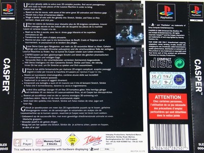 PS1 Playstation 1 Casper Backcover Back Gut