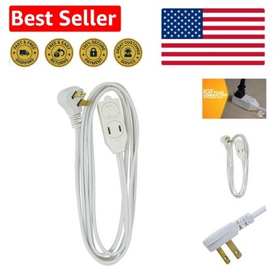SlimLine 3ft Indoor Extension Cord with Flat Right-Angled Plug, 3 Outlets