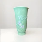 “Vintage Weller Pottery B-7 Vase | Mint Green Floral Relief | Art Pottery 9”Tall