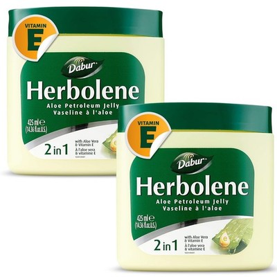 Dabur Herbolene Aloe Vera Gel Petroleum Jelly, Enhanced with Vitamin E, 14.37 Oz