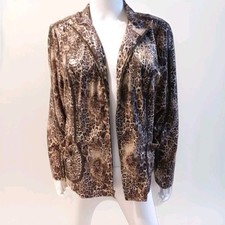ZENERGY Chico's Jacket Blazer Size Large or 2 Animal Print Casual LIGHTWEIGHT