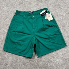 Vintage Polo Ralph Lauren Watson Shorts Mens 34 Green Pleated Cotton Chino USA