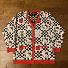 Official Hello Kitty Sanrio Checkered Cardigan L