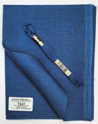 Wichelt Permin Fabric  Linen 28ct Nordic Blue 7641