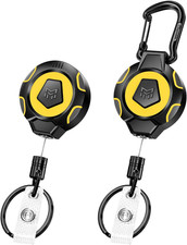 Upgraded Heavy Duty Retractable Keychain, Belt Clip Ver.  Carabiner Ver., 10 Oz
