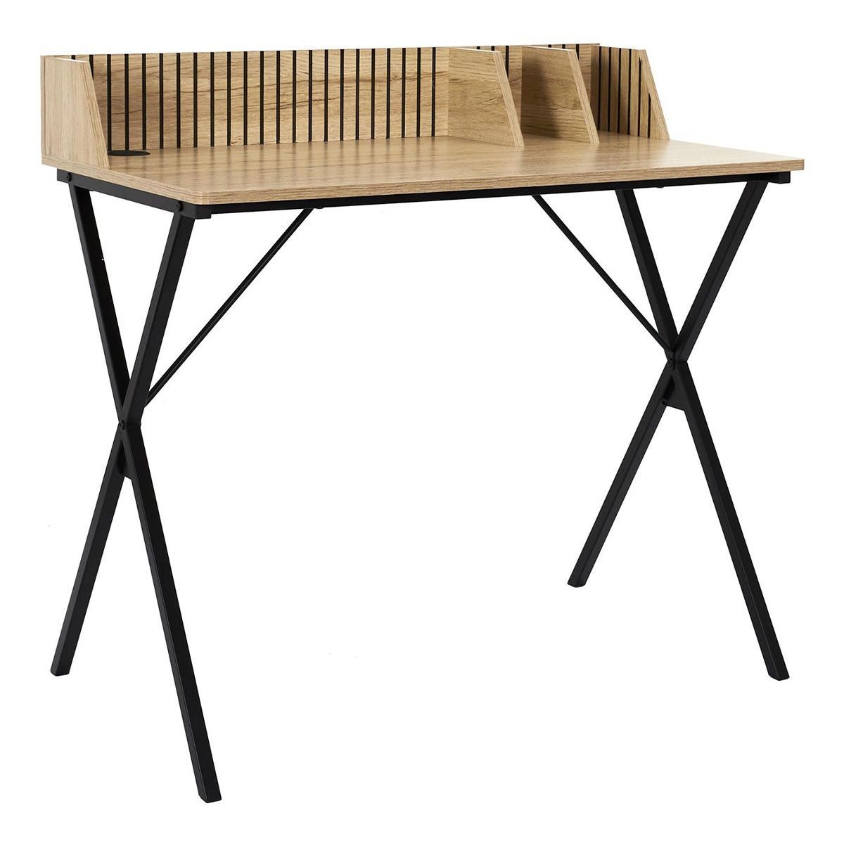 Bureau design Klaus 90cm marron petite table informatique pour studio