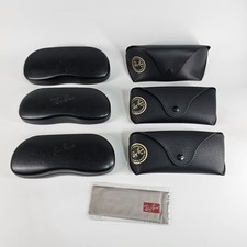 X6 Lot Ray Ban Sunglasses Eyeglasses Case Hard Shell  Soft Belt Loop Snap Towel