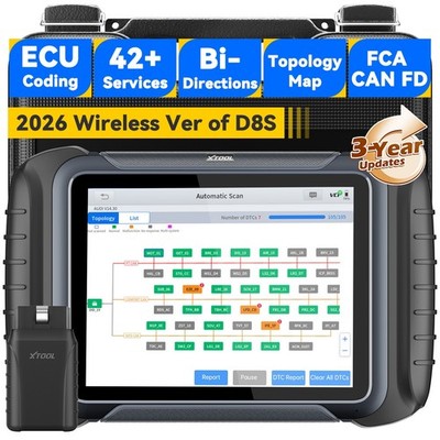 XTOOL D8W OBD2 Diagnosegerät Bidirektionale ECU Codierung Topologiekarte