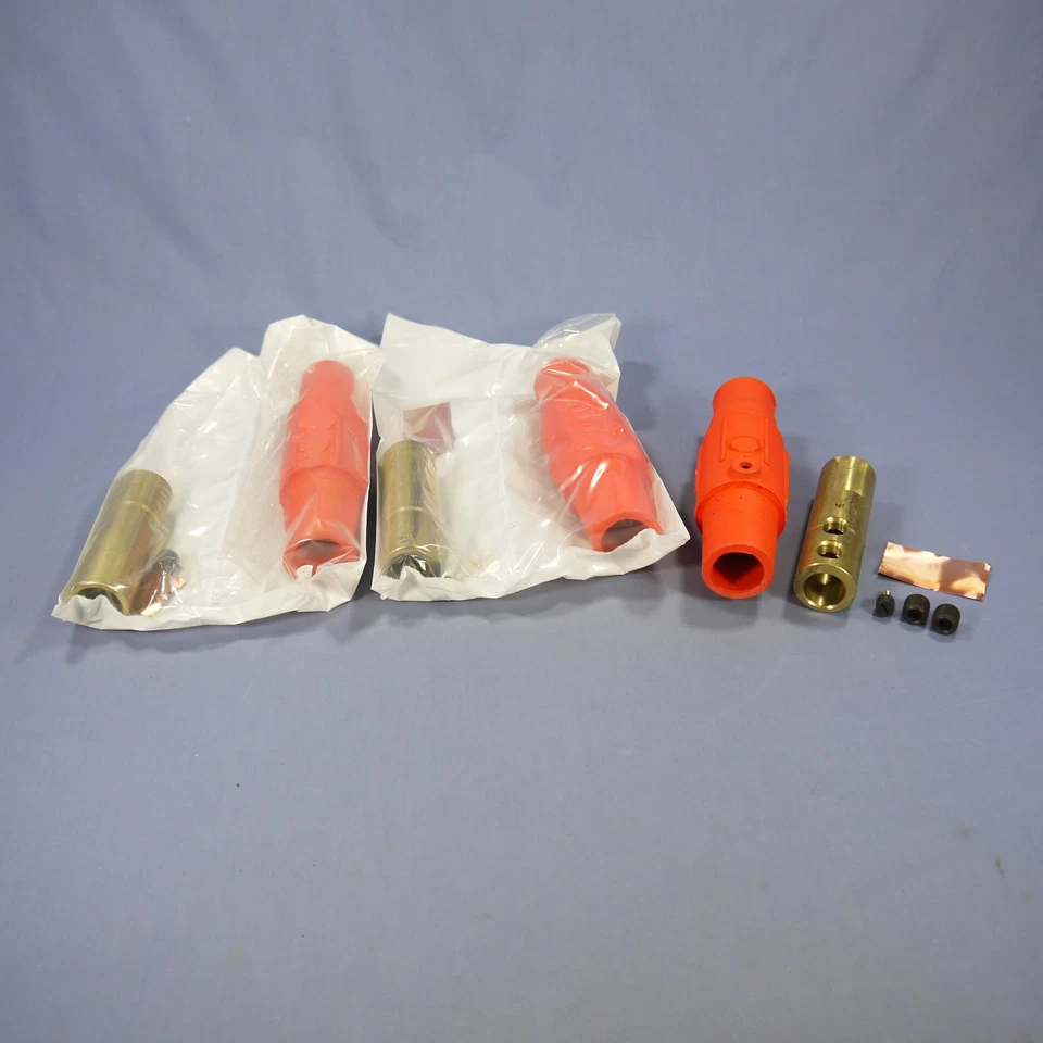 Conjunto de 3 plugues tipo câmera fêmea Leviton laranja ECT 17 Series parafuso 690A 600V 17D24-O - Imagem 2 de 4