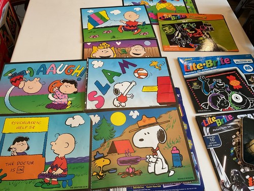 VTG Lite Brite Refill Paper Sheets UNPUNCHED LOT SCOOBY PEANUTS STAR WARS SHREK2 - Picture 10 of 13