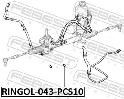 For FEBEST RINGOL-043-PCS10 HYDRAULIC POWER STEERING HOSE O-RING SET