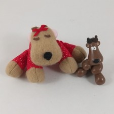 Ramona Reindeer Plush Rodney Reindeer Figure Hallmark 1986 2 Pcs