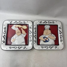 A La Carte Ceramic Snack Trays Lot of 2 11”x10 3/4”  Plate No. 11201