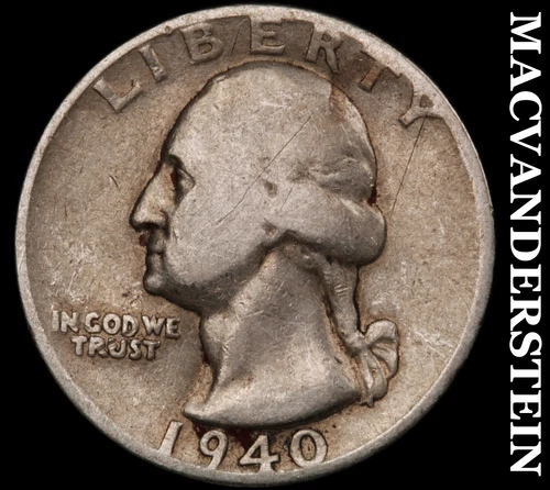 1940-D Washington Quarter- Silver- Semi Key Better Date No Reserve #J4761