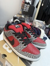 Size 9.5 - Supreme x Nike Dunk Premium SB Low Red Cement for sale