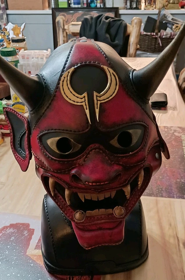 ONI MASK - 100%HANDMADE - GENUINE LEATHER  HIGH QUALITY - Image 2 of 4