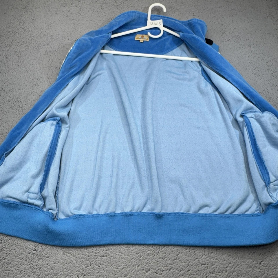 运动服背心男式中号蓝色丝绒复古全拉链休闲服毛绒运动服 — 第 4/4 张图片