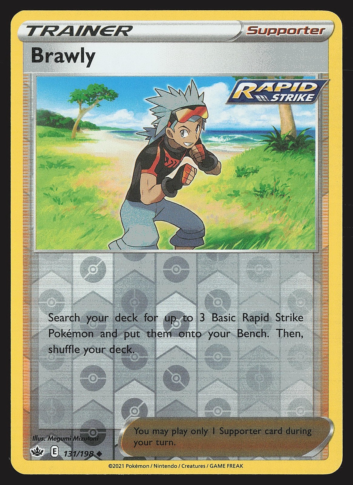 SWSH06: Chilling Reign Brawly #131/198 Reverse Holo Pokemon Card