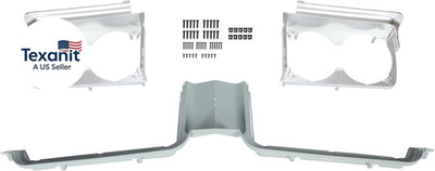 Grille Center Stone Shield+Headlamp Housing Compatible with 1971-1972 Oldsmobile