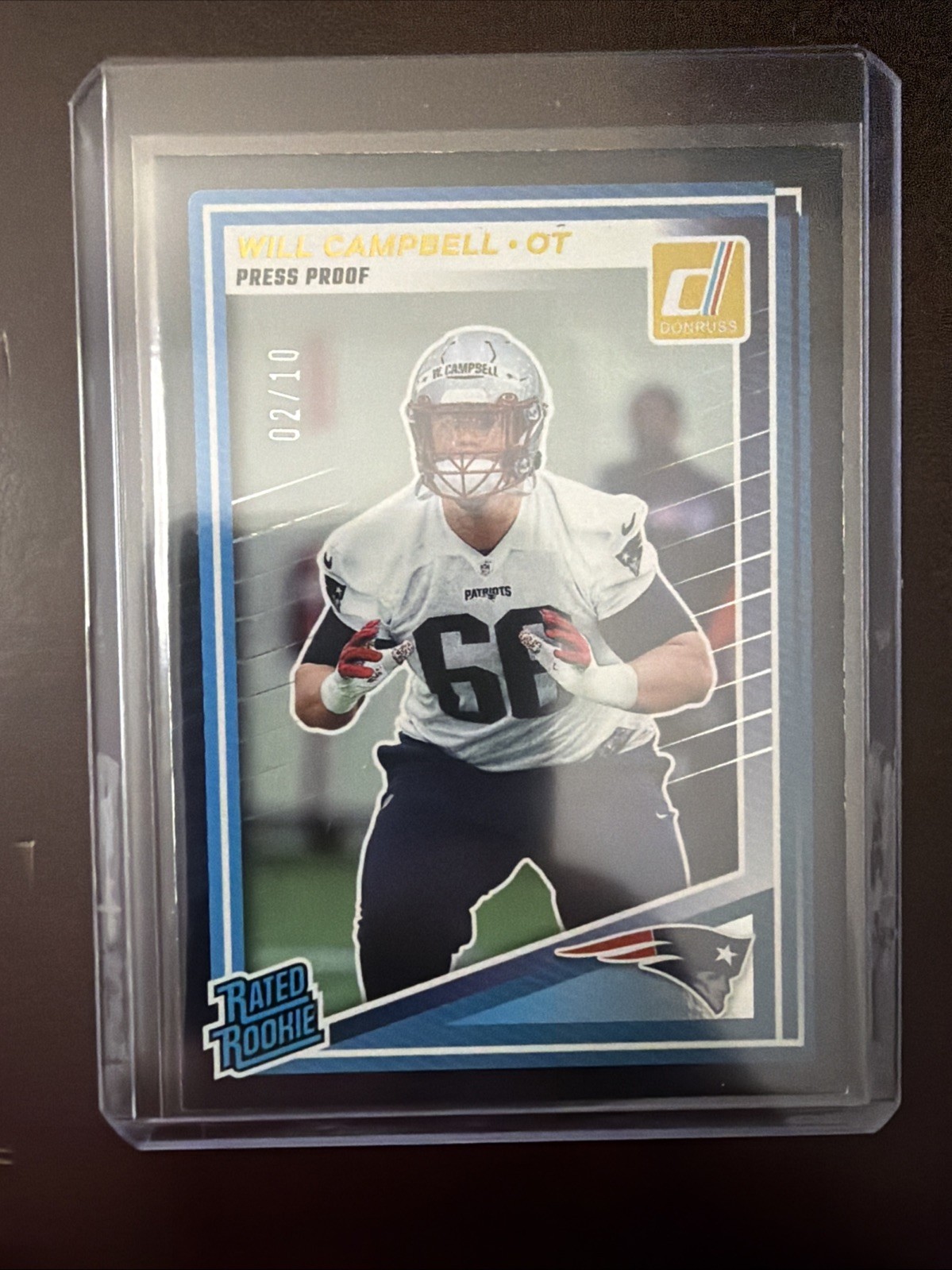 2025 Panini Donruss Rated Rookie Will Campbell #345 Press Proof Black /10 (RC)