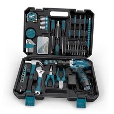 Tool Kit 206PCs with Drill - 12V Cordless Power Drill Combo Home Tool Set Blue