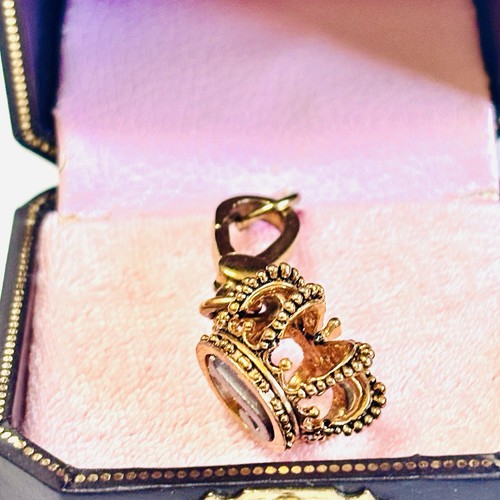 Vintage JUICY COUTURE Logo Crown Charm for Purse Handbag Or Bracelet With Box - Picture 5 of 9