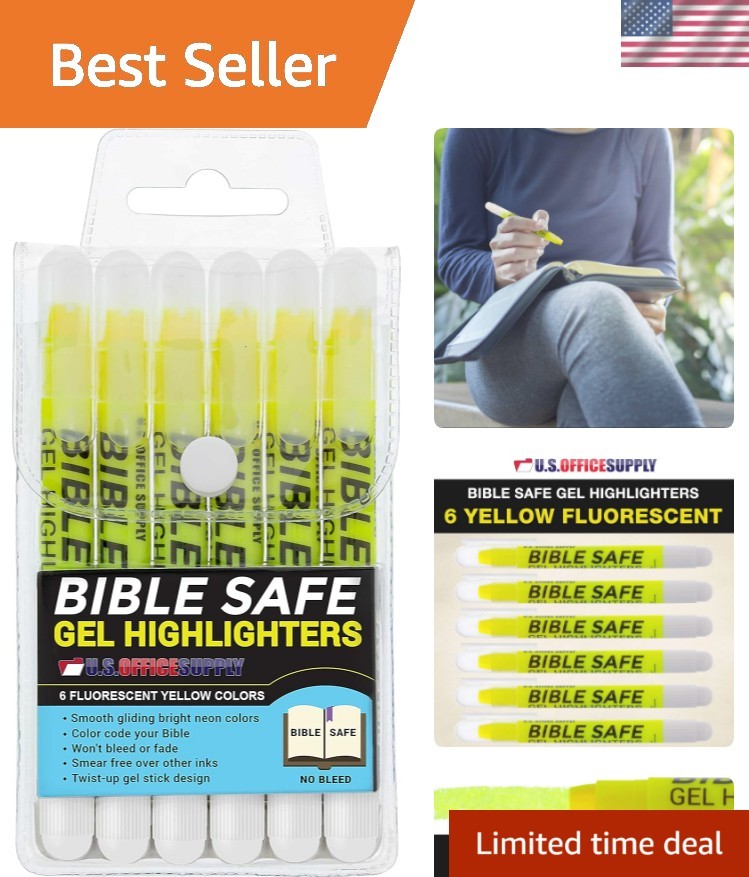 Set Of 6 Yellow Bright Fluorescent ...