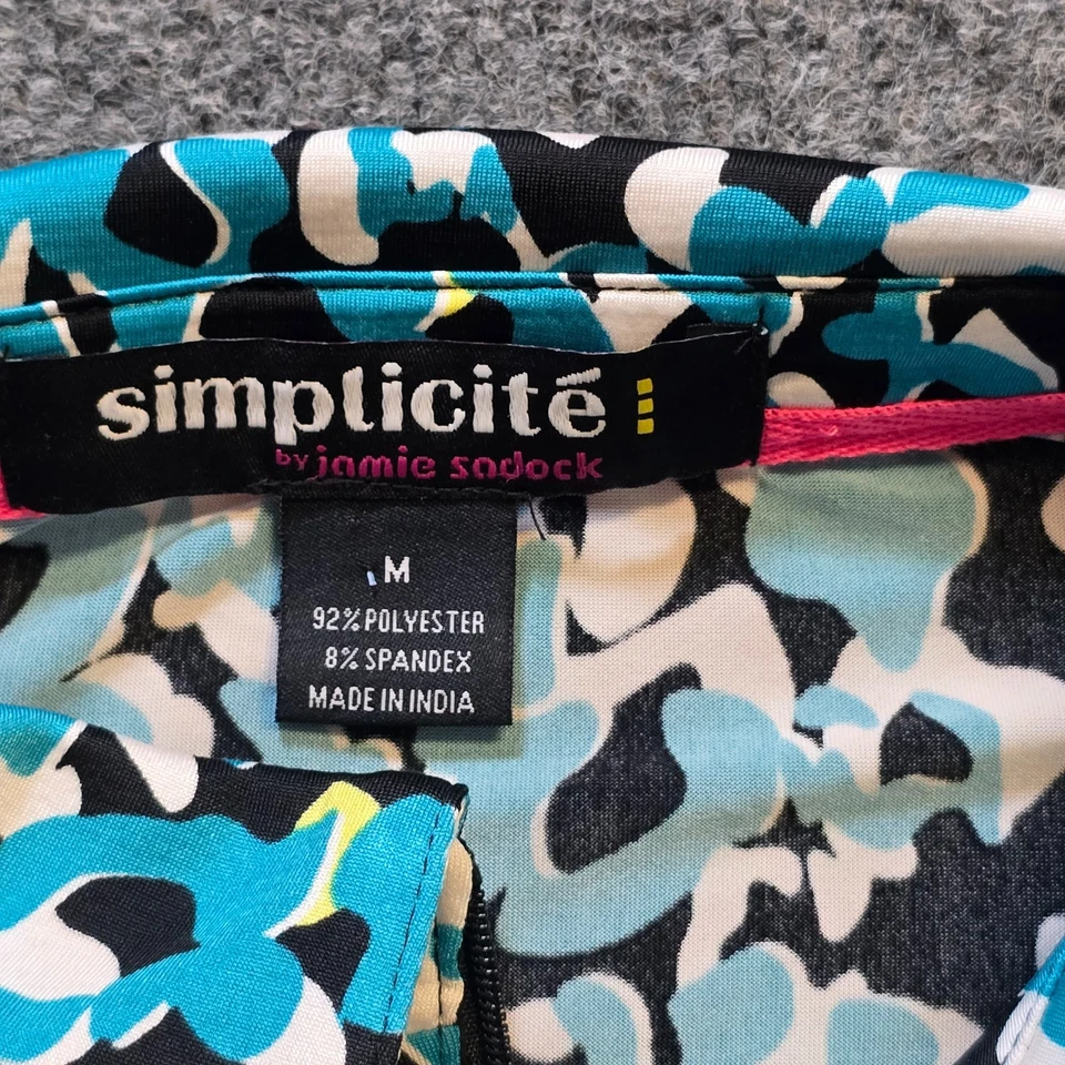 Jamie Sadock Top Women SIze Medium Green Black 1/4 Zip Golf Performance Stretchy - Image 3 of 4