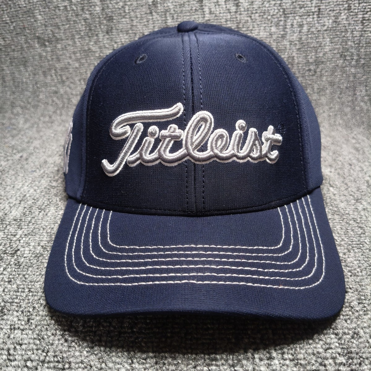 Titleist Navy Baseball Cap Hat Script Logo White Stitching