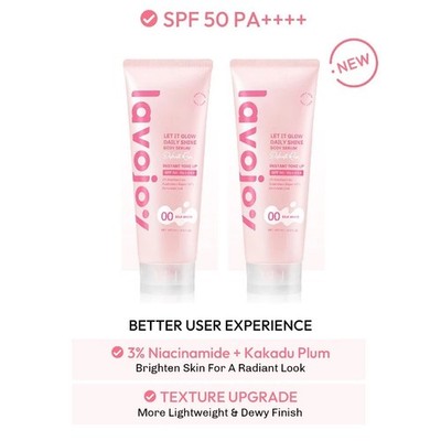 2PCS Lavojoy Let It Glow Daily Shine Body Serum Tone Up SPF 50 Body Lotion