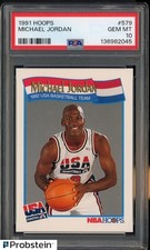 1991 NBA Hoops #579 Michael Jordan USA Basketball Team HOF PSA 10 GEM MINT